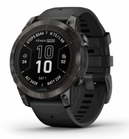 Garmin fēnix® 7 Pro – Sapphire Solar Edition, Carbon Gray DLC Titanium with Black Band