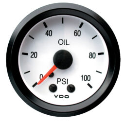 VDO WHITE MECHANICAL PRESSURE GAUGE 0-100PSI 150.202