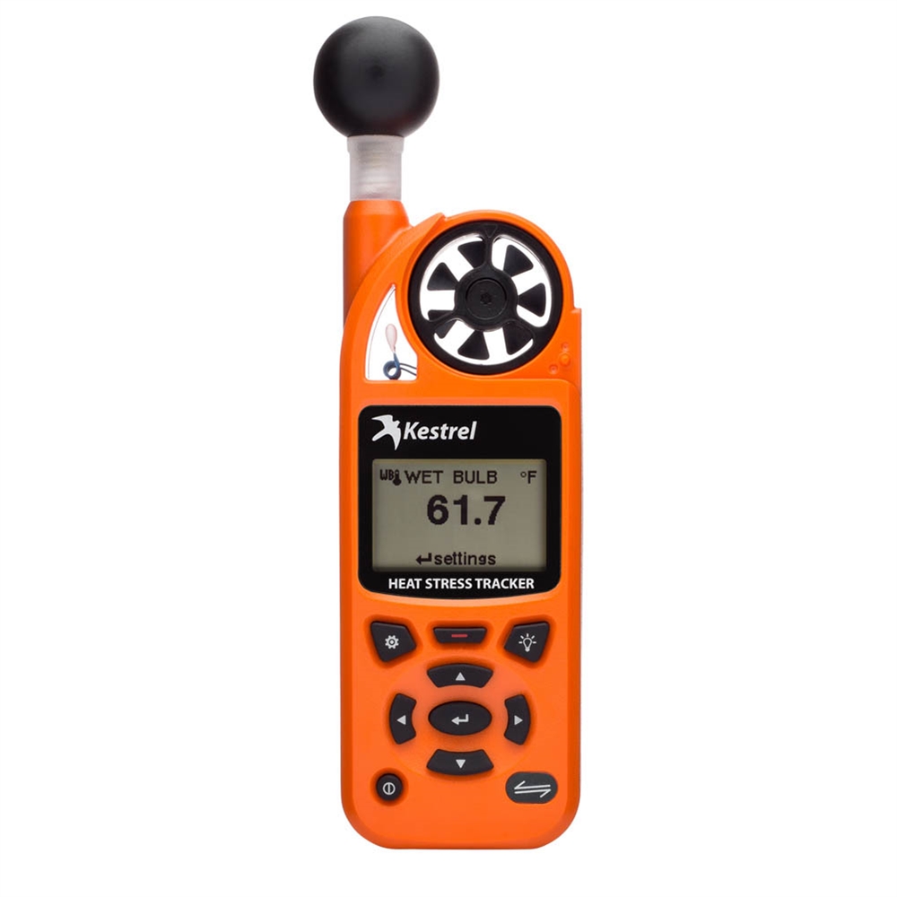 KESTREL 5400 POCKET HEAT STRESS TRACKER PRO WITH LiNK, COMPASS + VANE MOUNT - SAFETY ORANGE
