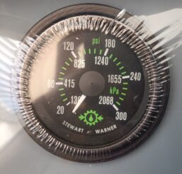 STEWART WARNER DUAL SCALE OIL PRESSURE GAUGE 20~300psi/138~2068kPa 82743
