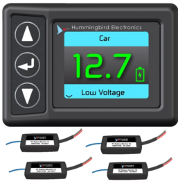 Hummingbird RF Battery Monitor with 4x Receivers