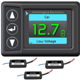 Hummingbird RF Battery Monitor with 3x Receivers