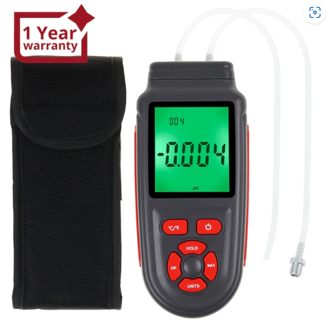 MAN-346 Handheld Manometer Dual Differential Digital Gas Pressure Tester