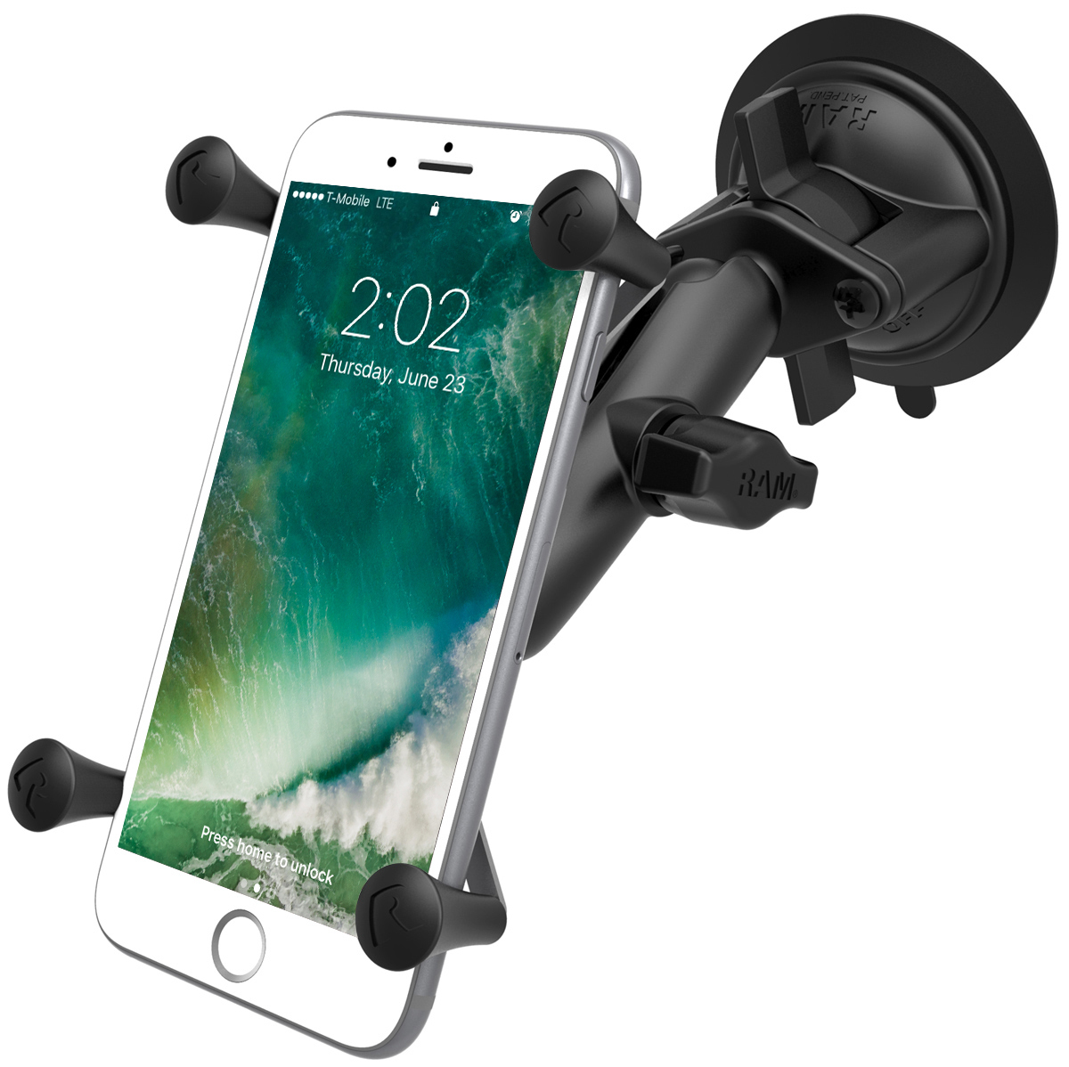 RAM-B-166-UN10U TWIST-LOCK™ SUCTION CUP MOUNT WITH X-GRIP® LARGE PHABLET CRADLE